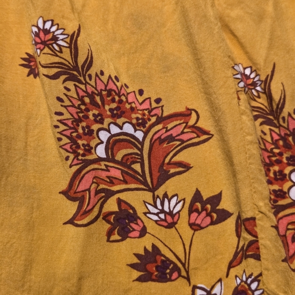 Old Navy Women's Floral Peasant Top Blouse Boho Yellow Floral Flowy Size Medium - Picture 10 of 10
